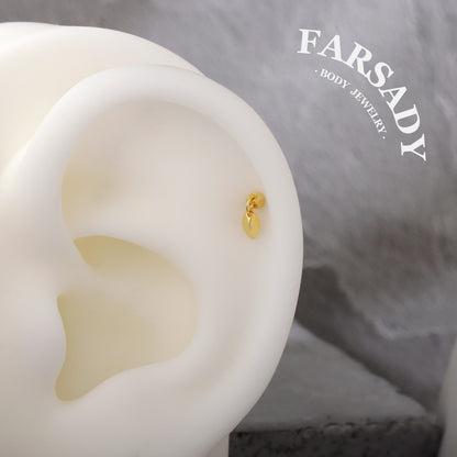 Gold Dew - 925 Silver Two Type Stud / Fits Cartilage Helix Tragus Lobe Piercing