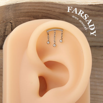 16G 18G Titanium Mini Ball Dangle Stud Earring | Internal Threaded 5mm 6mm 8mm 10mm Post | Helix Tragus  Piercing Jewelry | Easy Insert & Remove Daily Wear with Gift Box