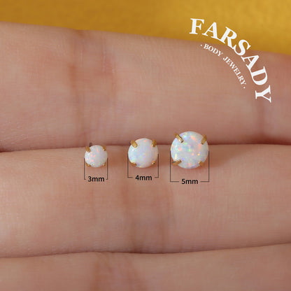 Lunar Opal - F136 Titanium Purple Opal Replacement Tops / Fits Threadless Ear Studs