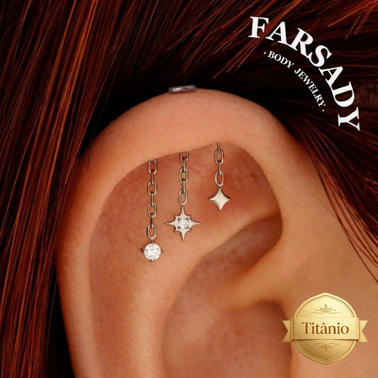 Celestial Frost - 925 Silver Threadless Stud