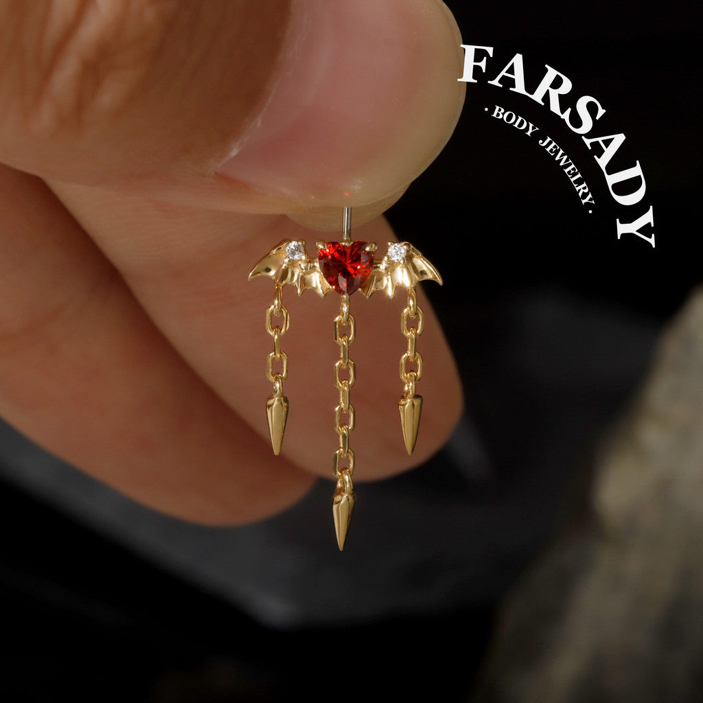 Crimson Wraith - Sterling Silver Push In Stud