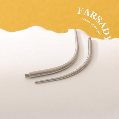F136 Titanium Curved Insertion Taper - 18G 16G 14G Piercing Guide Pin for Internally Threaded Ear Stud Belly Button Ring Barbell