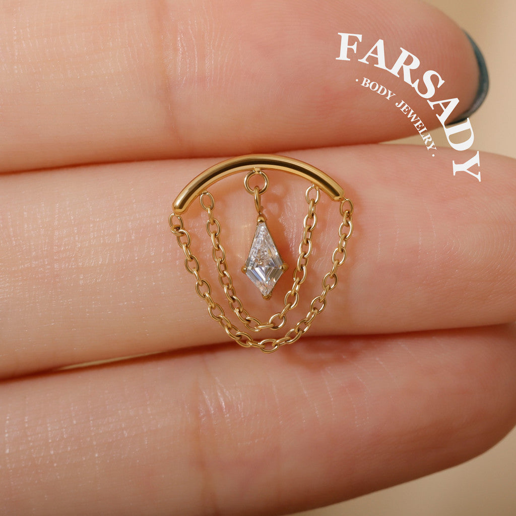 Mid Glint - F136 Titanium Threadless Stud / Fits Cartilage Helix Tragus Lobe Earring