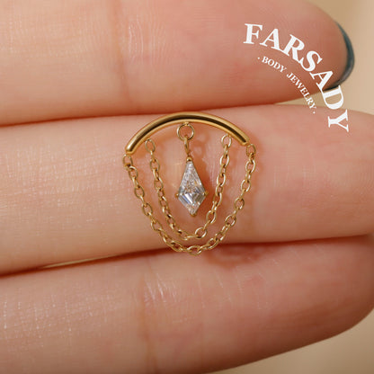 Mid Glint - F136 Titanium Threadless Stud / Fits Cartilage Helix Tragus Lobe Earring