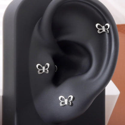 Hollow Wing - F136 Titanium Internally Threaded Stud / Fits Cartilage Helix Tragus Lobe Nostril Piercing