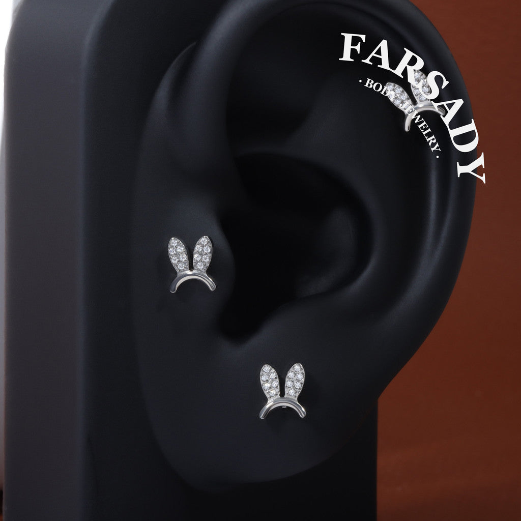 Lunar Ears - F136 Titanium Internally Threaded Stud / Fits Cartilage Helix Tragus Lobe Nostril Piercing