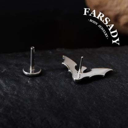 Skyborne Dragon Stud Earring, Threadless Push In Helix Jewelry,Flat Back Cartilage Piercing Stud,Sterling Silver Plated 18K gold 16G/18G/20G