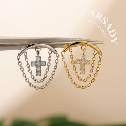 Golden Halo - F136 Titanium Threadless Stud / Fits Cartilage Helix Tragus Lobe Earring