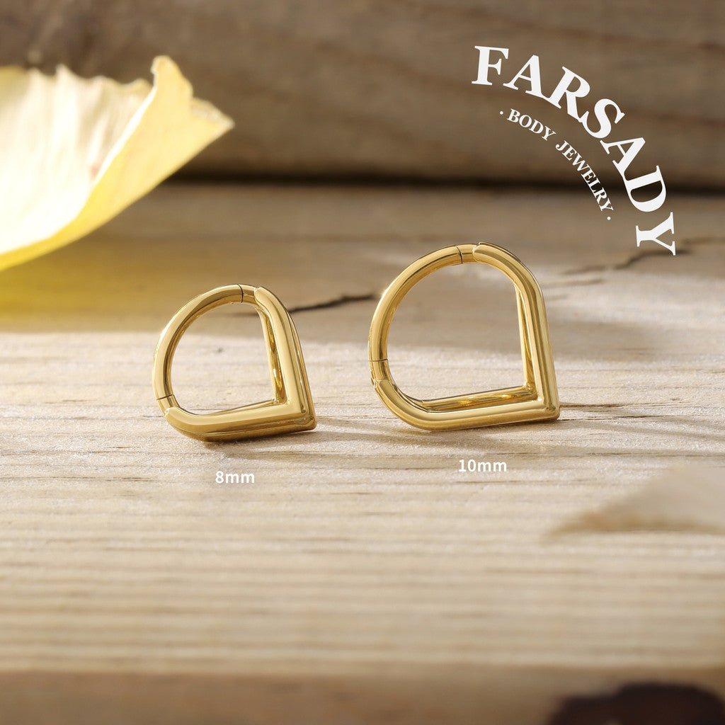 Triple Golden Vortex - ASTM F136 Titanium Hinged Clicker Hoop / Fits 16G Septum Ring Helix Conch Cartilage Earring