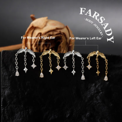 Aether Raven - 925 Silver Threadless Stud / Fits Cartilage Helix Tragus Lobe Earring