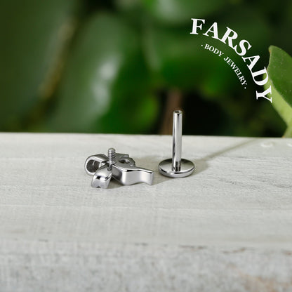 Silk Bow - F136 Titanium Internally Threaded Stud / Fits Cartilage Helix Tragus Lobe Nostril Piercing