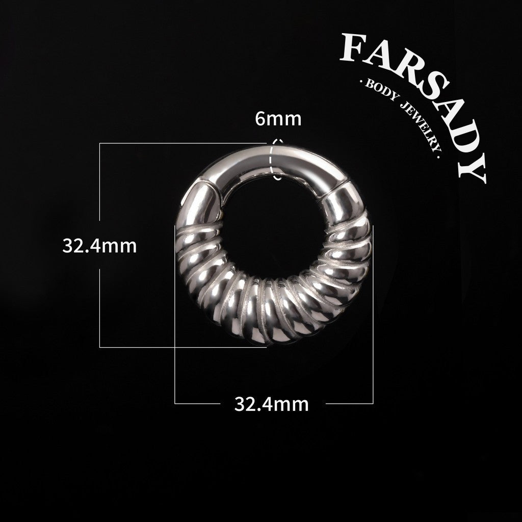 2G 6mm Stretchered Earlobe Circle Ear Gauge Weights Easy Clasp Hanger Style Heavy Steel Plug Piercing Earrings