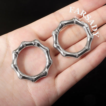 Bambus Annulus - 316L Magnetic Hinged Ear Weights / Fits 3G 2G Stretched Ear Lobes Tunnels Plugs