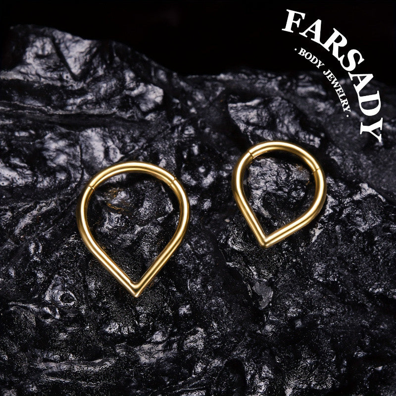 V Apex - ASTM F136 Titanium Hinged Clicker Hoop / Fits 16G Septum Ring Helix Conch Cartilage Earring / Elegant Minimal Piercing, Hypoallergenic Jewelry for Sensitive Skin