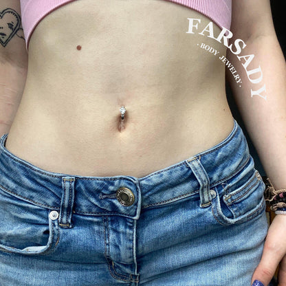14G S925 Sterling Silver Heart Belly Button Clicker 10mm Hinged Navel Belly Hoop Clip Ring Waterproof Curved Bar Body Piercing Daily Wear Gift for Her
