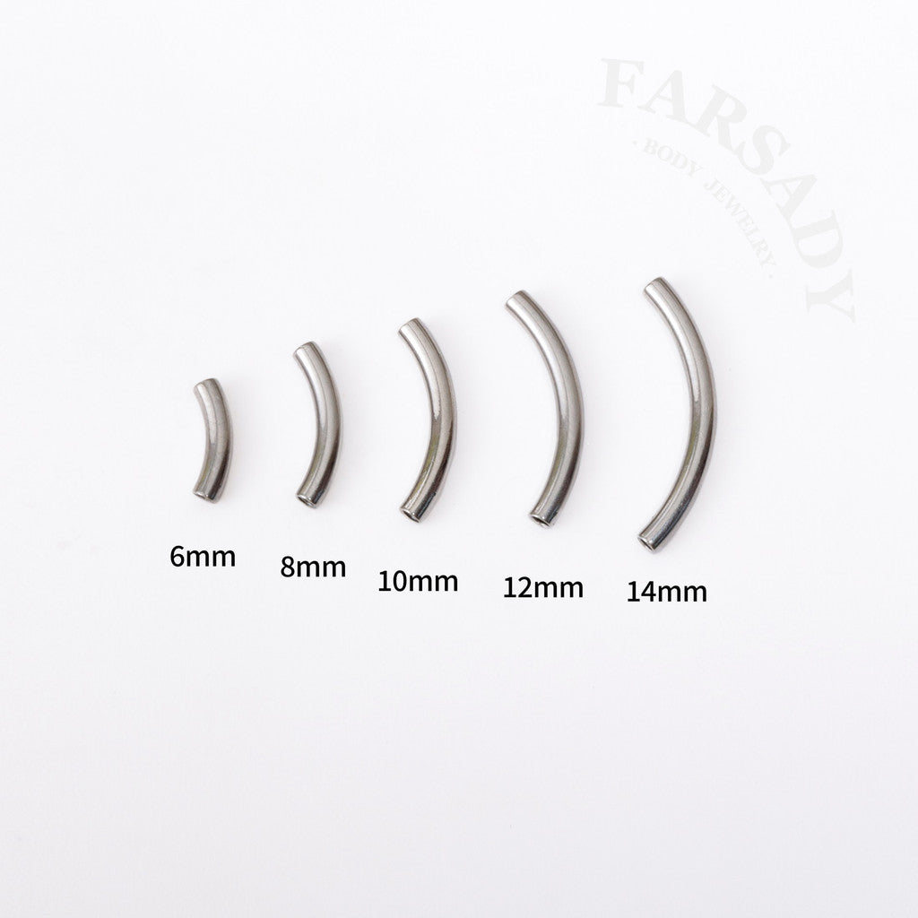 F136 Titanium Curved Navel Post - 14G Internally Threaded Belly Button Bar