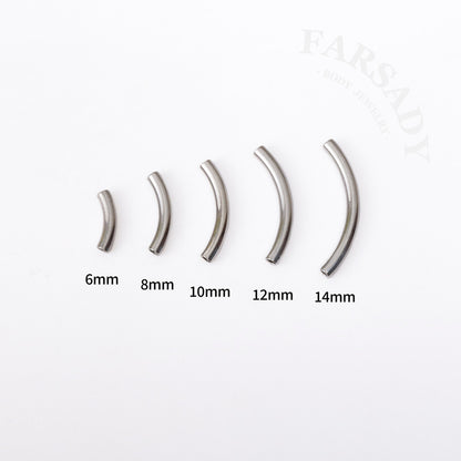 F136 Titanium Curved Navel Post - 14G Internally Threaded Belly Button Bar