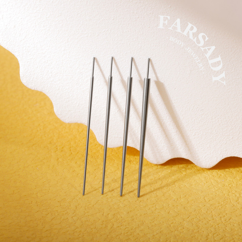 F136 Titanium Straight Insertion Taper - 20G 18G 16G 14G Piercing Guide Push Pin for Threadless Ear Stud Belly Button Ring Barbell