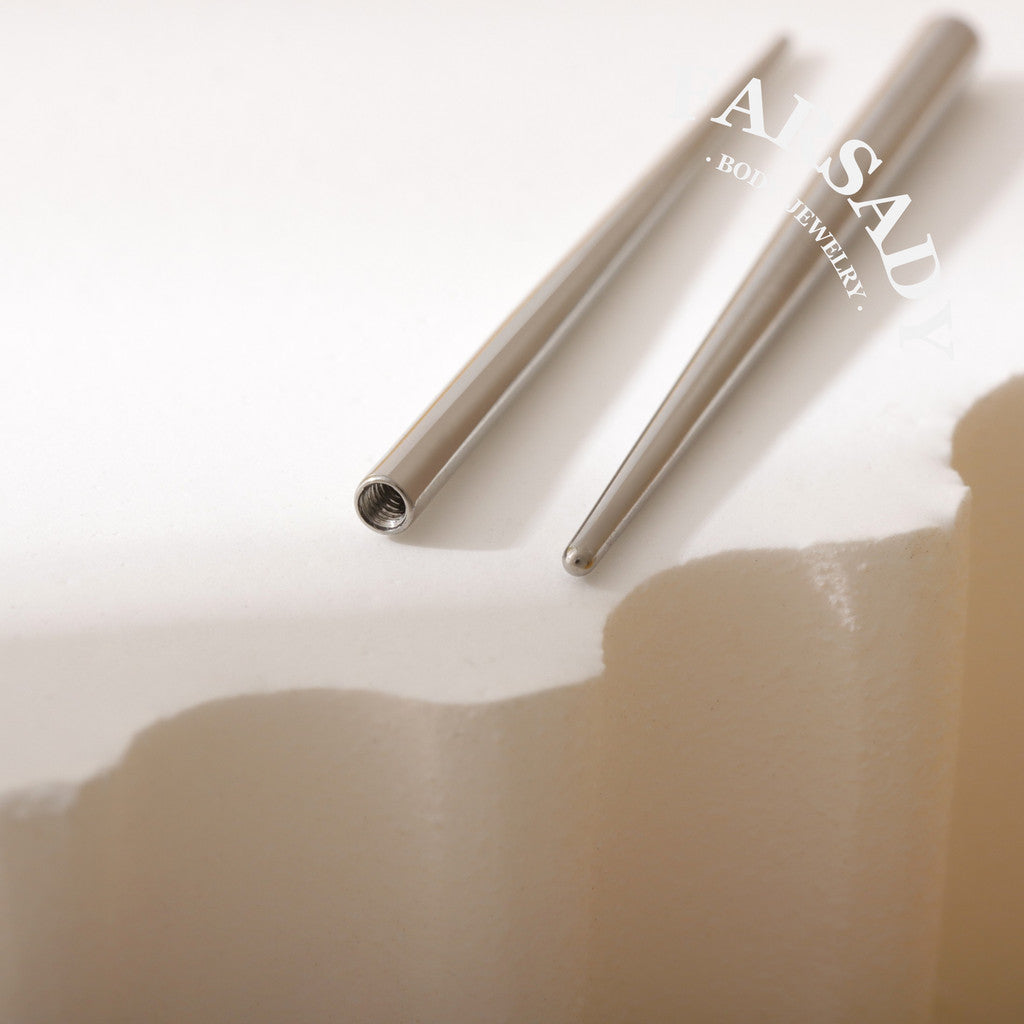 F136 Titanium Straight Insertion Taper - 12G 14G Piercing Guide Pin for Threaded Ear Stud Belly Button Ring Barbell