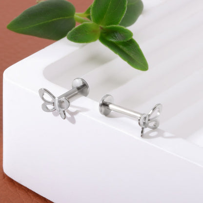 Hollow Wing - F136 Titanium Internally Threaded Stud / Fits Cartilage Helix Tragus Lobe Nostril Piercing