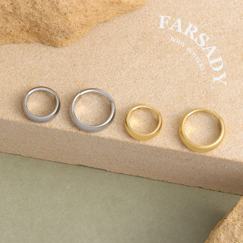 Soft Arc - ASTM F136 Titanium Hinged Clicker Hoop / Fits 16G Septum Ring Helix Conch Cartilage Earring