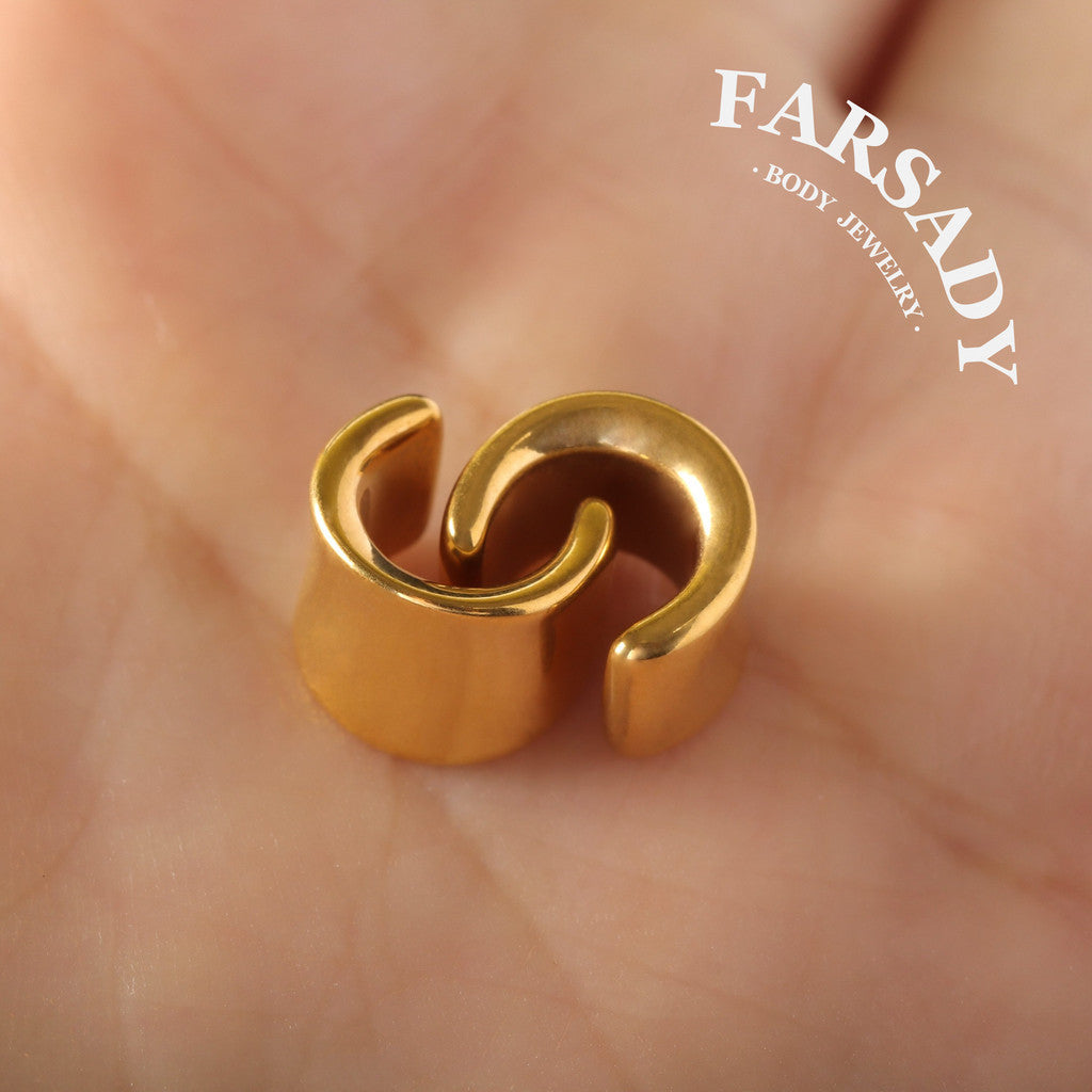 Curva Lenis - 316L C-Shape Ear Tunnels / Fits 00G Stretched Ear Lobes Plugs