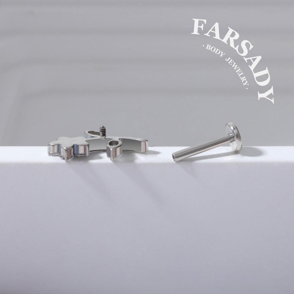 Sprout Bloom - F136 Titanium Internally Threaded Stud / Fits Cartilage Helix Tragus Lobe Piercing