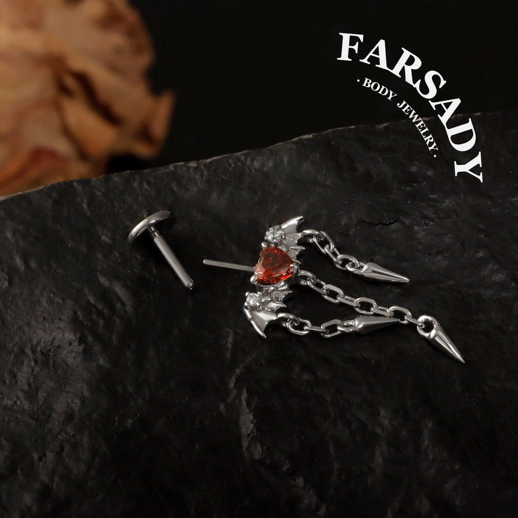 Crimson Wraith - Sterling Silver Push In Stud