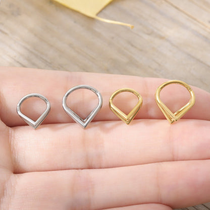 Triple Golden Vortex - ASTM F136 Titanium Hinged Clicker Hoop / Fits 16G Septum Ring Helix Conch Cartilage Earring