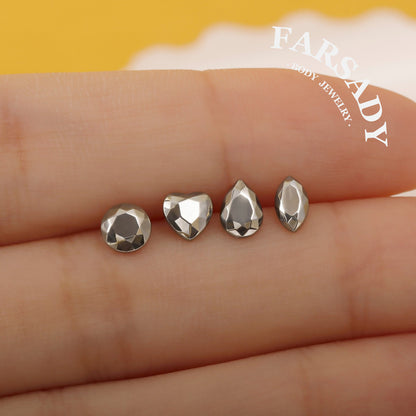 Sharp Cut Metal - F136 Titanium Replacement Tops / Fits Internal Thread Ear Studs