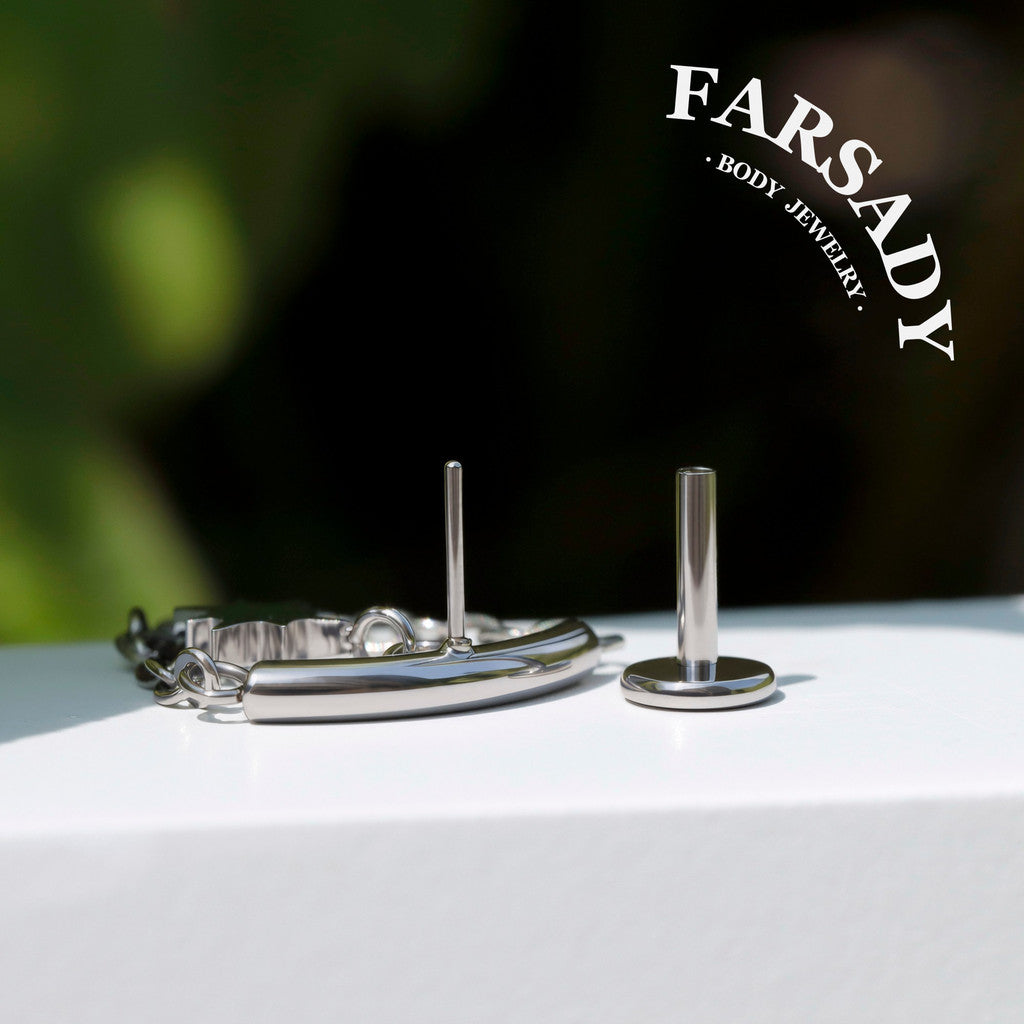 Arc Frame North Star - F136 Titanium Threadless Stud / Fits Helix Tragus Lobe Earring