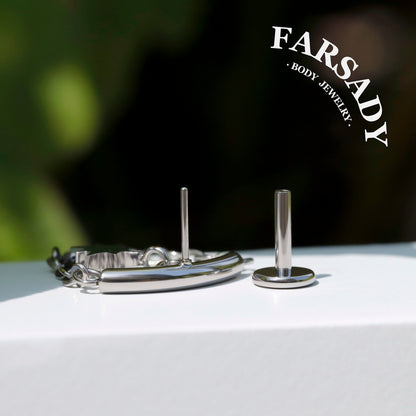 Arc Frame North Star - F136 Titanium Threadless Stud / Fits Helix Tragus Lobe Earring