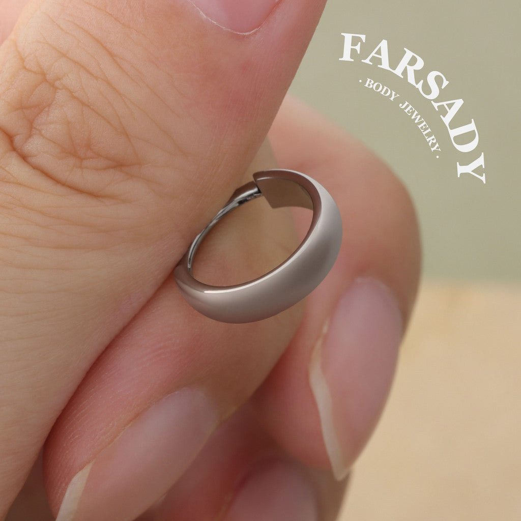 Soft Arc - ASTM F136 Titanium Hinged Clicker Hoop / Fits 16G Septum Ring Helix Conch Cartilage Earring