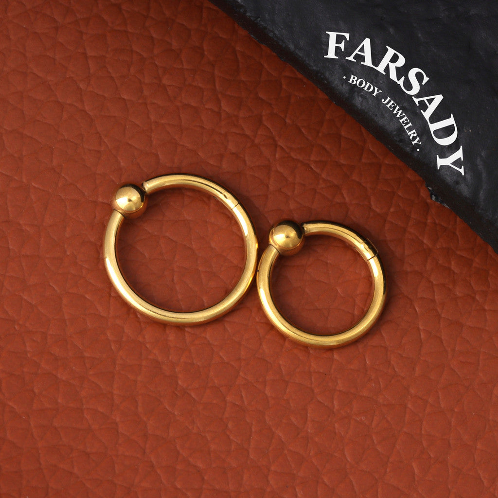 Orb Loop - ASTM F136 Titanium Hinged Clicker Hoop / Fits 16G Septum Ring Helix Conch Cartilage Earring