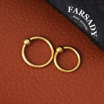 Orb Loop - ASTM F136 Titanium Hinged Clicker Hoop / Fits 16G Septum Ring Helix Conch Cartilage Earring