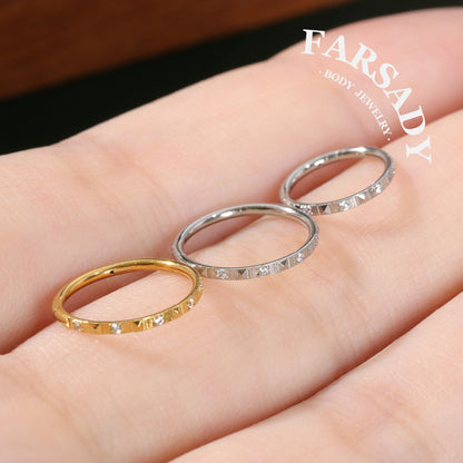 Facet Rhythm - CZ Hinged Clicker Hoop / Fits 18G Nose Ring Helix Conch Cartilage Earring
