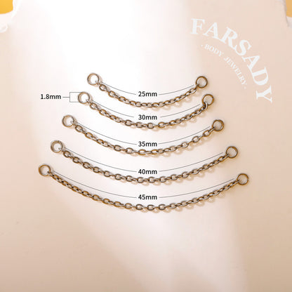 Minimalist Titanium Chain Charm for Helix Tragus Conch Earrings | DIY Earring Accessory in Multiple Sizes