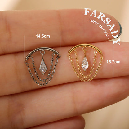 Mid Glint - F136 Titanium Threadless Stud / Fits Cartilage Helix Tragus Lobe Earring