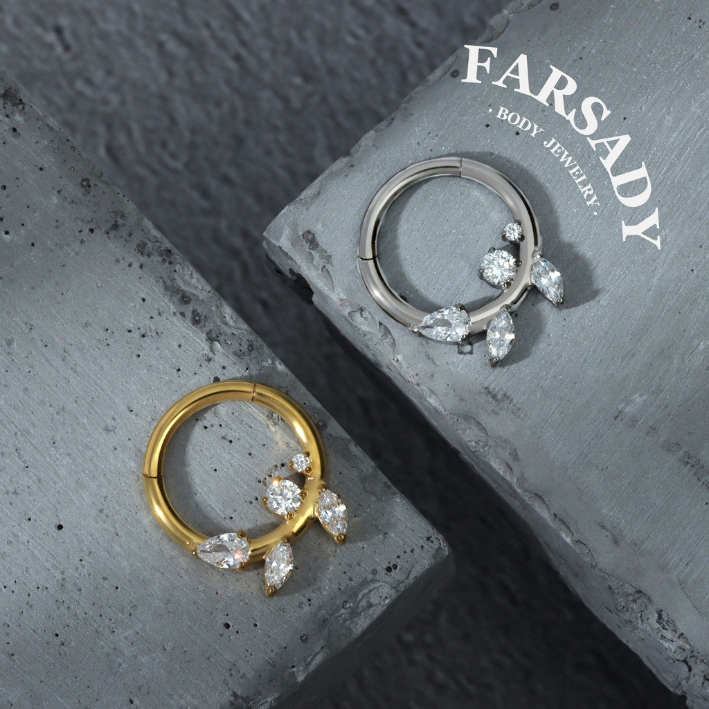Branch Inspired - ASTM F136 Titanium Hinged Clicker Hoop / Fits 16G Septum Ring Helix Conch Cartilage Earring