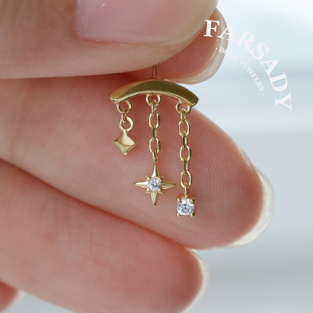 Polar Lumen- Sterling Silver Push In Stud