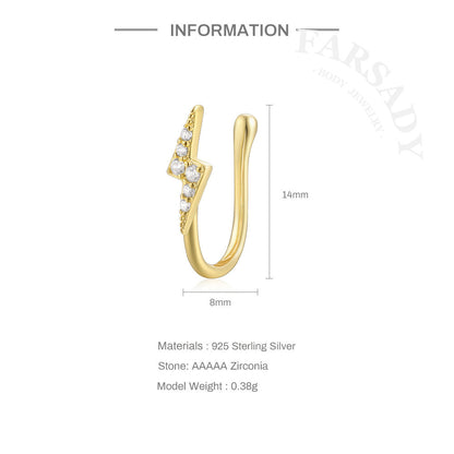 Celestial Trio Hook - 925 Silver Fake Nose Ring / Fit Non-Pierced Nose Ring