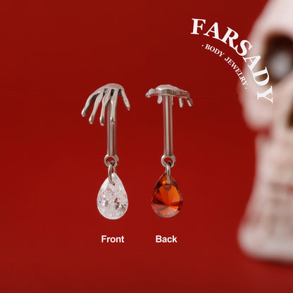 Ghost Palm - F136 Titanium Internally Threaded Stud / Fits Vertical Helix Hidden Rook Earring