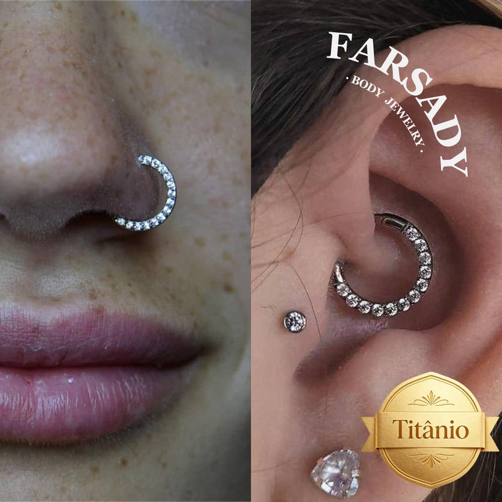 16G Titanium Zirconia Hinged Clicker Nose Earring Minimalist Sparkling CZ Multi Piercing Jewelry Septum Helix Conch Daith Rook Tragus Daily Wear With Gift Box