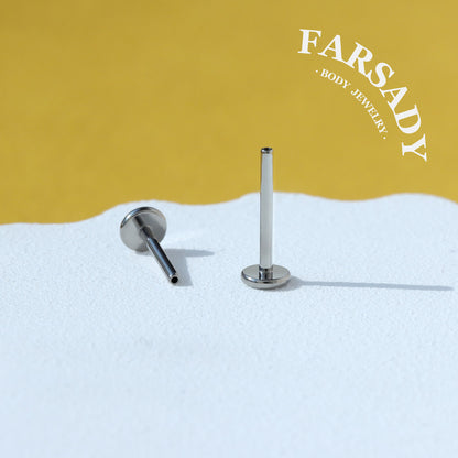 THREADLESS Post Replacement Silver 20G 18G 16G 5/6/8/10mm, Push-In Flat Back/helix/conch/tragus/nose stud, Piercing Jewelry Components