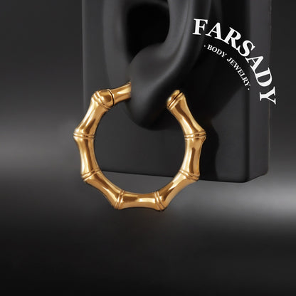 Bambus Annulus - 316L Magnetic Hinged Ear Weights / Fits 3G 2G Stretched Ear Lobes Tunnels Plugs