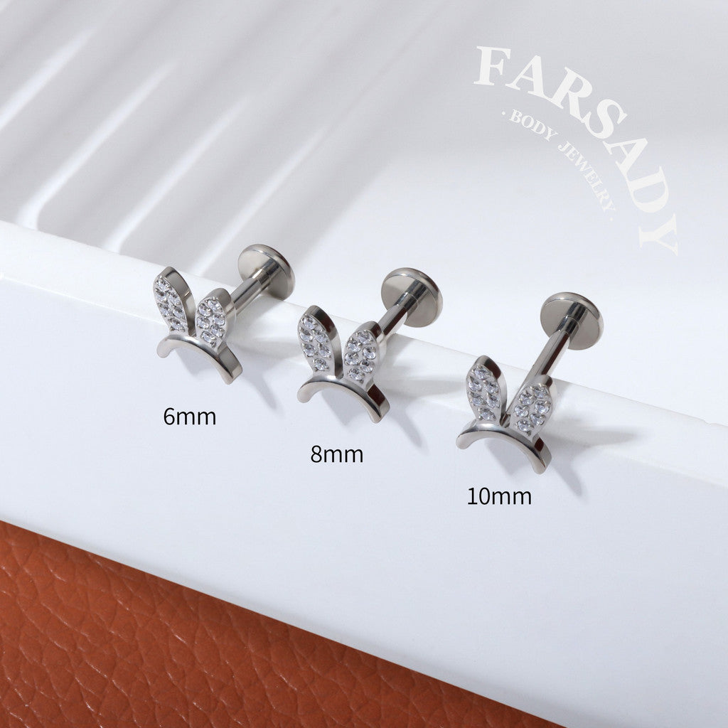 Lunar Ears - F136 Titanium Internally Threaded Stud / Fits Cartilage Helix Tragus Lobe Nostril Piercing