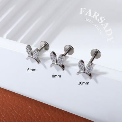 Lunar Ears - F136 Titanium Internally Threaded Stud / Fits Cartilage Helix Tragus Lobe Nostril Piercing