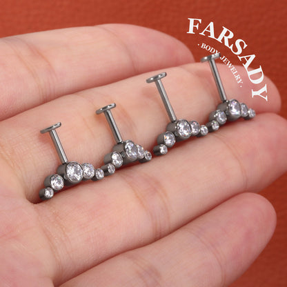 Stellar Arch - F136 Titanium Internally Threaded Stud / Fits Vertical Helix Hidden Rook Earring