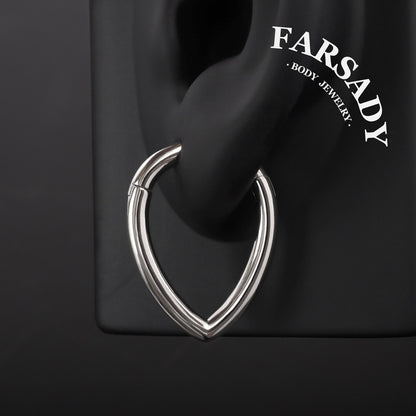 V Curve - 316L Hinged Clicker Ear Weights / Fits 3G 2G Stretched Ear Lobes Tunnels Plugs