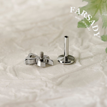 Heart Clover - F136 Titanium Internally Threaded Stud / Fits Cartilage Helix Tragus Lobe Nostril Piercing